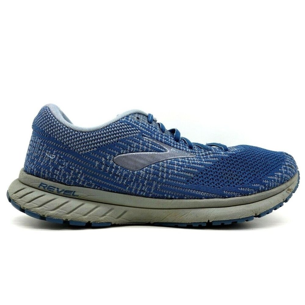Brooks Revel 3 Blue Gray Knit Mesh Lace Up Athletic Running Shoes Men's 11.5 D